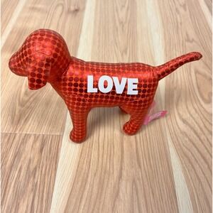 Victoria's Secret Pink Mini Dogs Plush 6" Red  Shinny Love